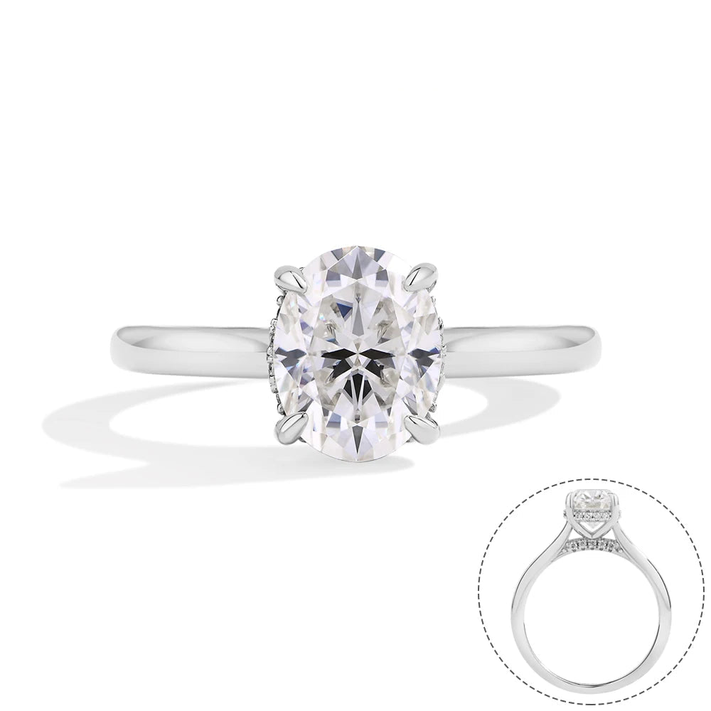 2.0CT Oval Cut Moissanite Halo Ring