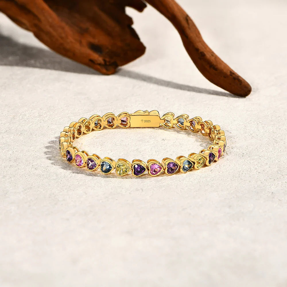 Heart-Shaped Sapphire Bracelet