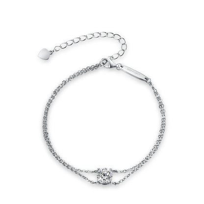 1.0CT Round Cut Moissanite Bracelet