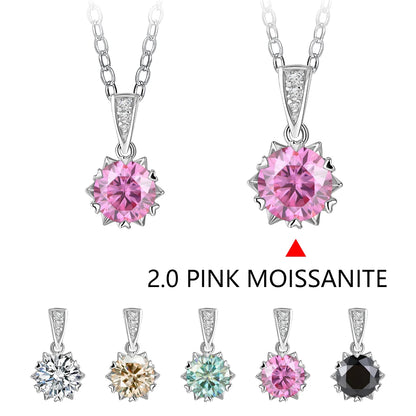 1 Carat Round Brilliant Cut D-Color Pendant Necklace