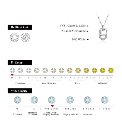 Luxury Round Cut 2.2mm Moissanite Pendant Necklace