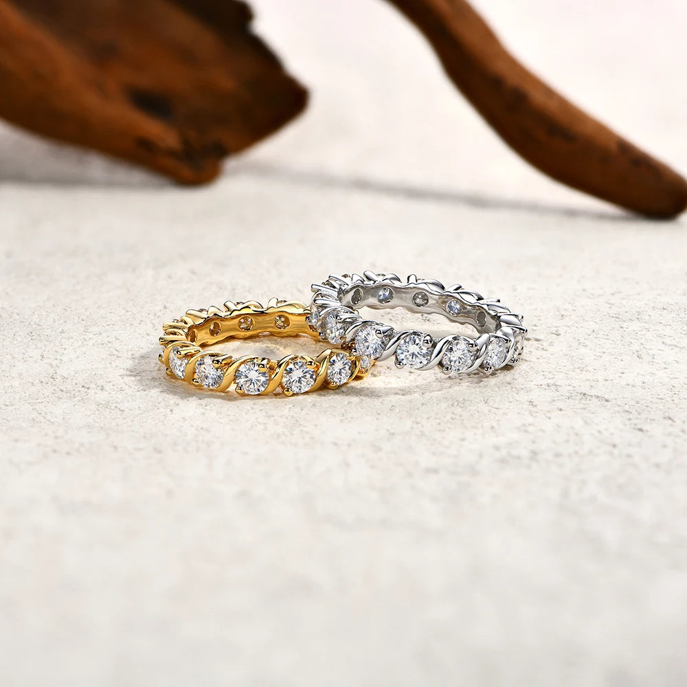 Full Moissanite Round Cut Ring