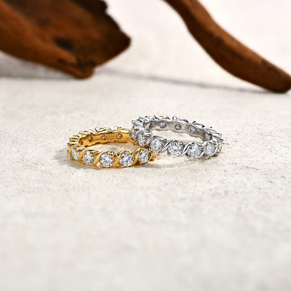 Full Moissanite Round Cut Ring