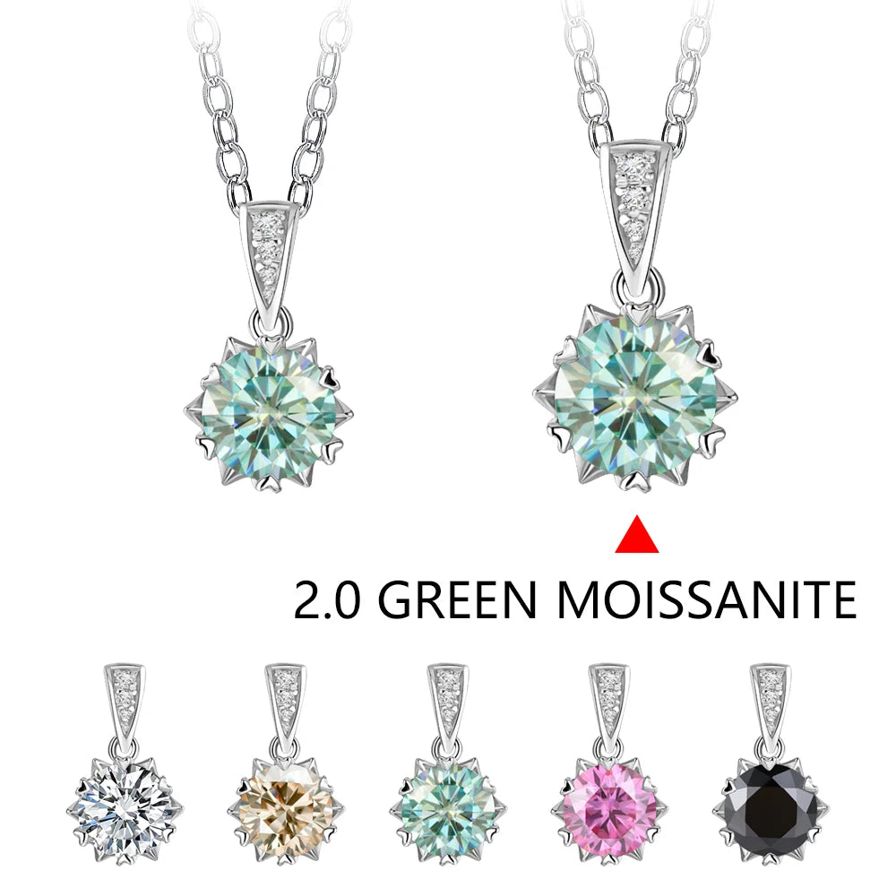1 Carat Round Brilliant Cut D-Color Pendant Necklace
