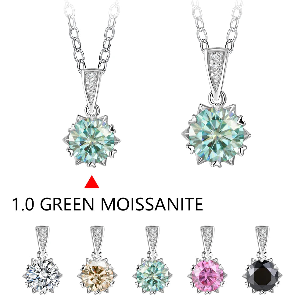 1 Carat Round Brilliant Cut D-Color Pendant Necklace