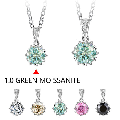 1 Carat Round Brilliant Cut D-Color Pendant Necklace