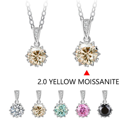 1 Carat Round Brilliant Cut D-Color Pendant Necklace