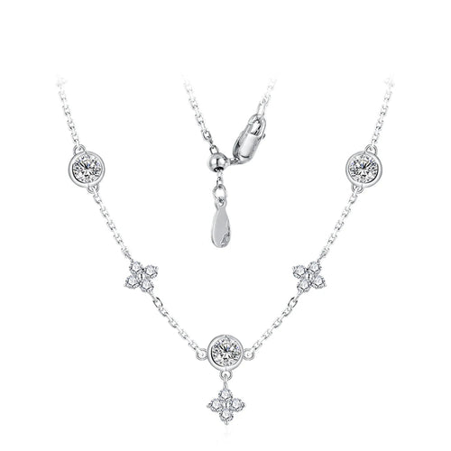 Luxury D-Color Flower Pendant Necklace