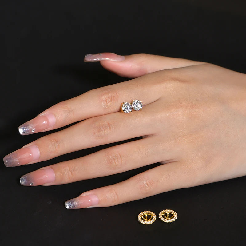 1.0 Carat D-Color Moissanite Detachable Stud Earrings