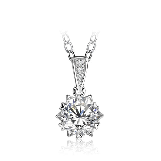 1 Carat Round Brilliant Cut D-Color Pendant Necklace