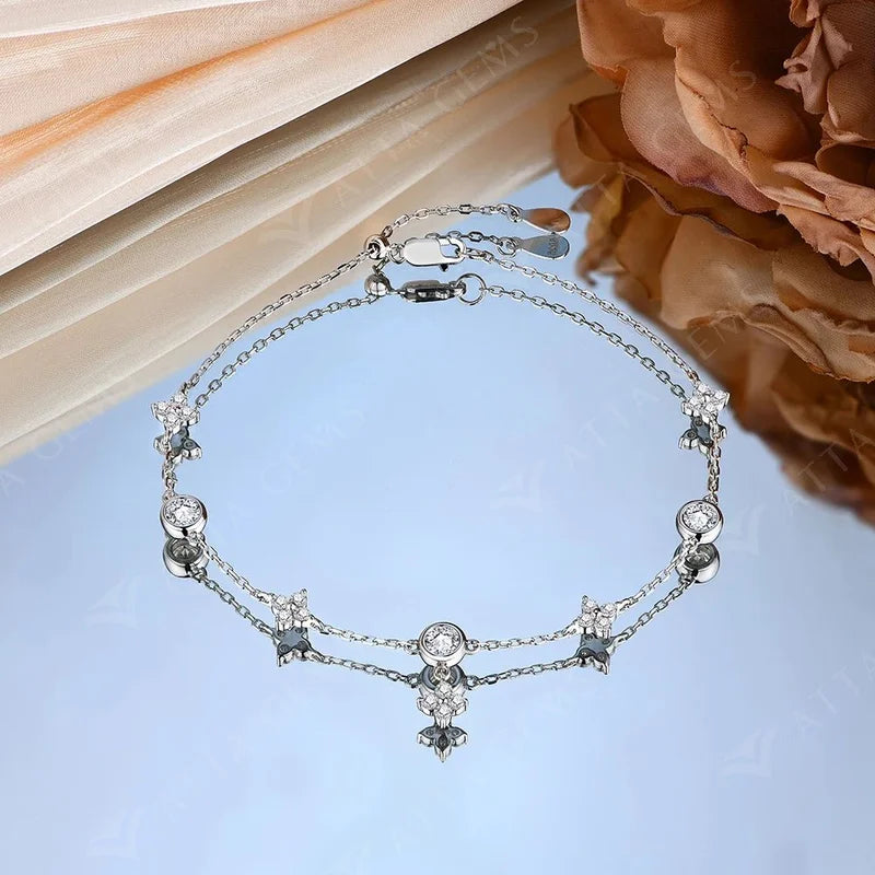 Classic Moissanite & Pearl Bracelet