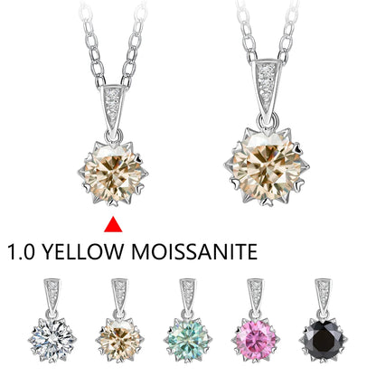 1 Carat Round Brilliant Cut D-Color Pendant Necklace