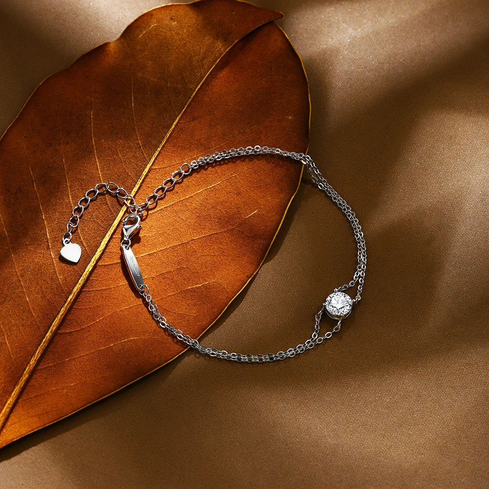 1.0CT Round Cut Moissanite Bracelet