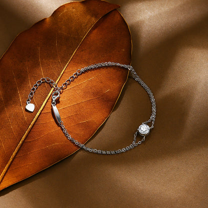 1.0CT Round Cut Moissanite Bracelet