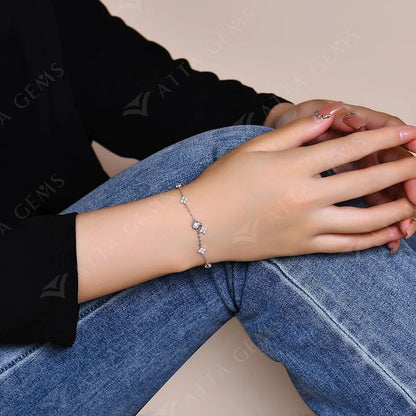 Classic Moissanite & Pearl Bracelet