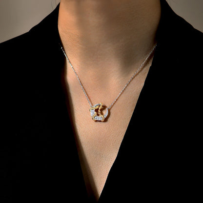 Luxury Moissanite Moon & Snake Necklace