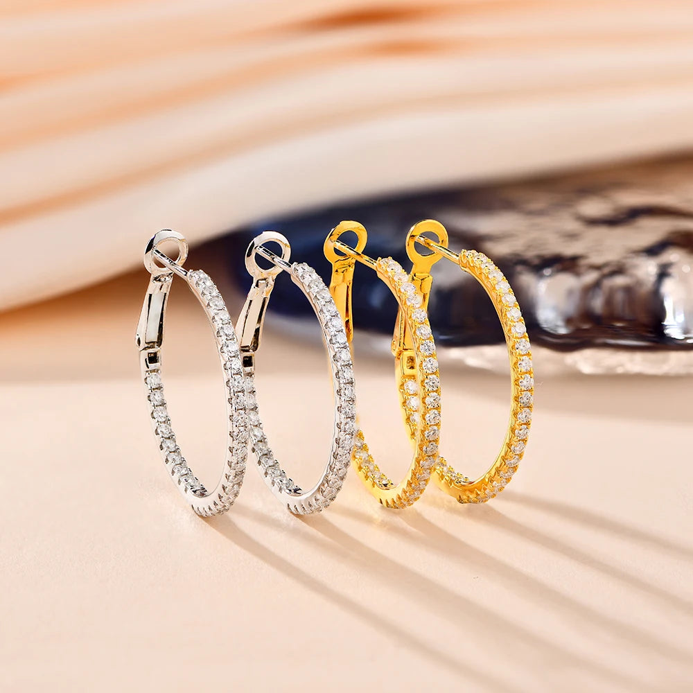 1.5mm D-Color Moissanite Hoop Earrings