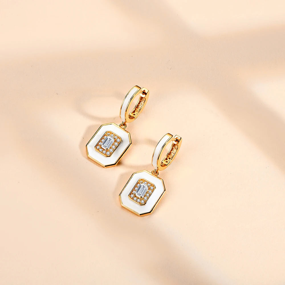 Octagon Cut 5×3mm Moissanite Stud Earrings