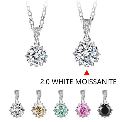 1 Carat Round Brilliant Cut D-Color Pendant Necklace