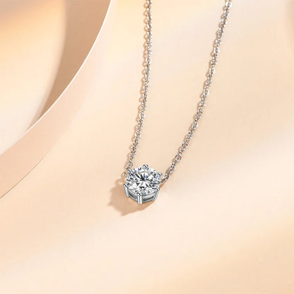 925 Sterling Silver Moissanite Pendant Necklace