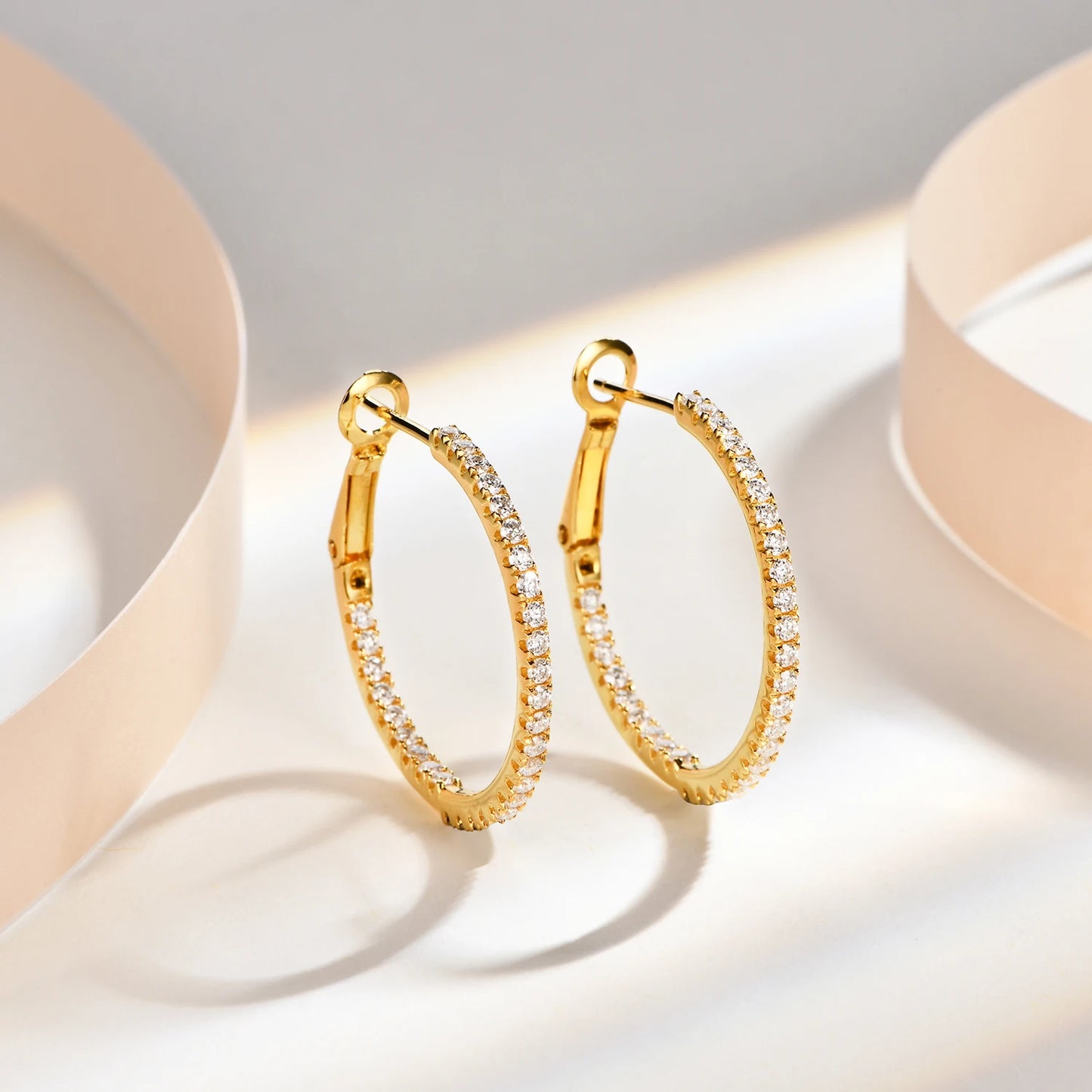 1.5mm D-Color Moissanite Hoop Earrings