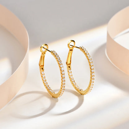 1.5mm D-Color Moissanite Hoop Earrings