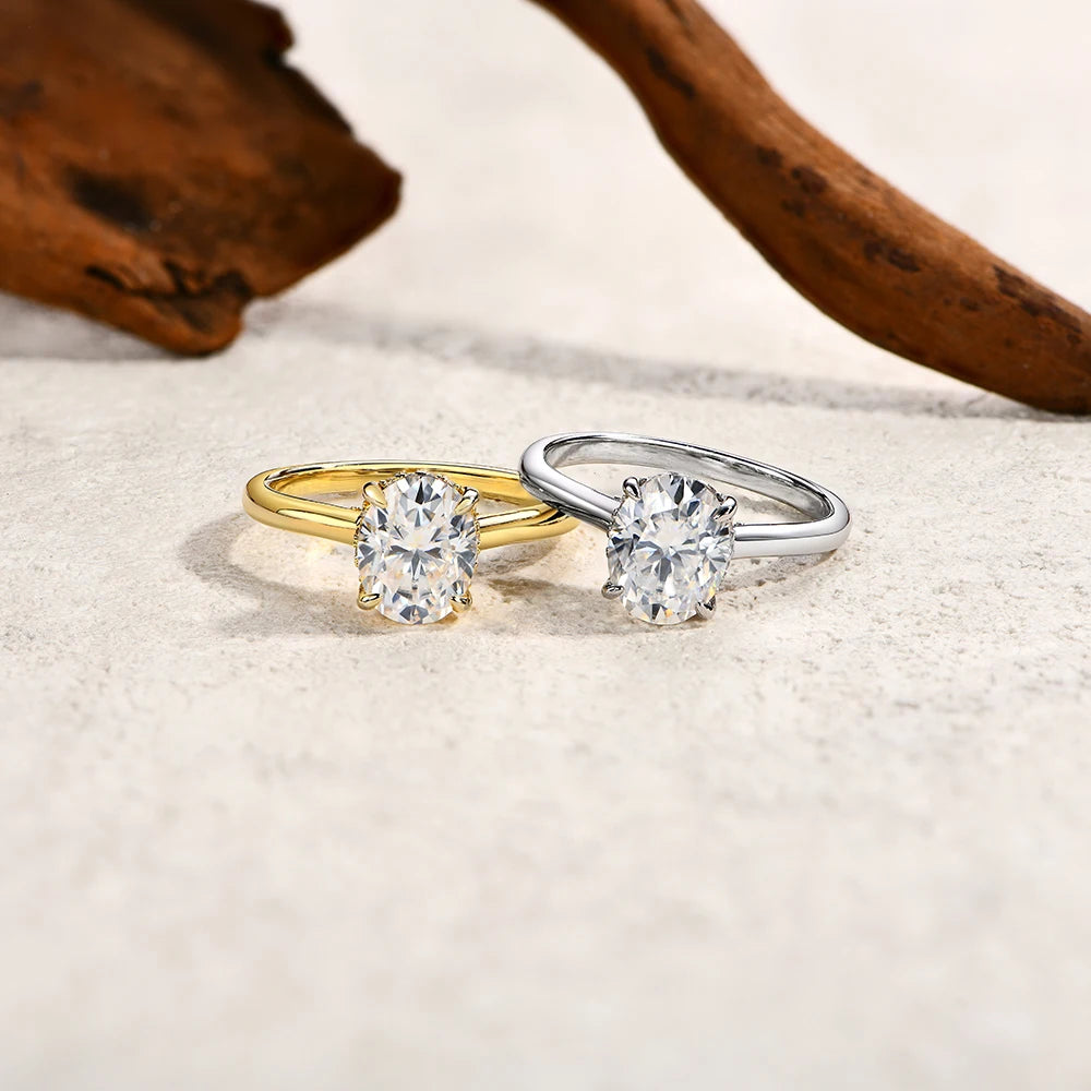 2.0CT Oval Cut Moissanite Halo Ring