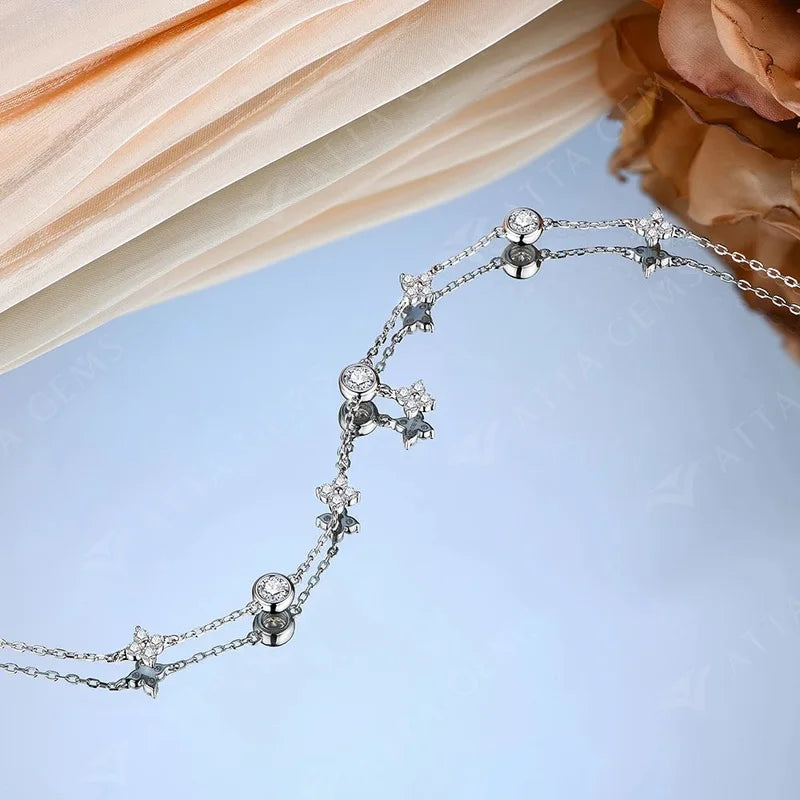 Classic Moissanite & Pearl Bracelet