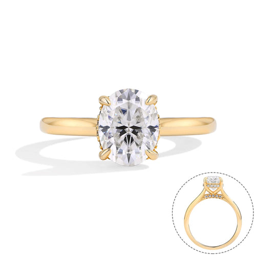 2.0CT Oval Cut Moissanite Halo Ring