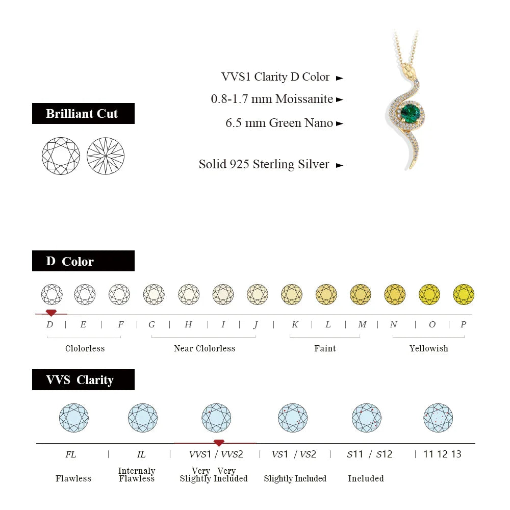 Sterling Silver Snake Pendant Necklace