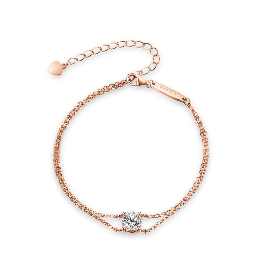 1.0CT Round Cut Moissanite Bracelet